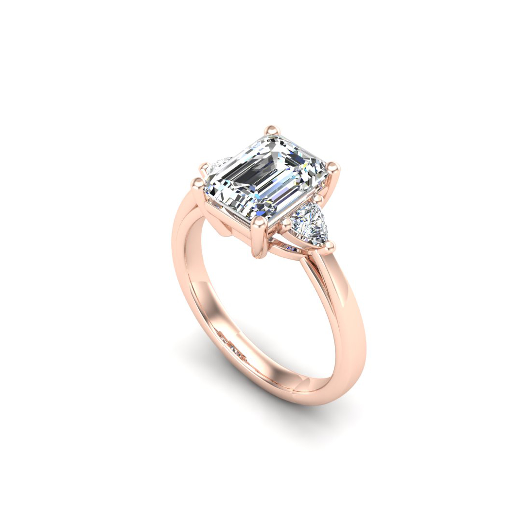 Vanessa Emerald Three-Stone Engagement ring